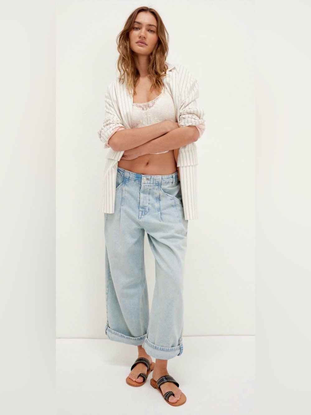 We The Free La Vida Pull On Jeans in Bleached, XL, NWT